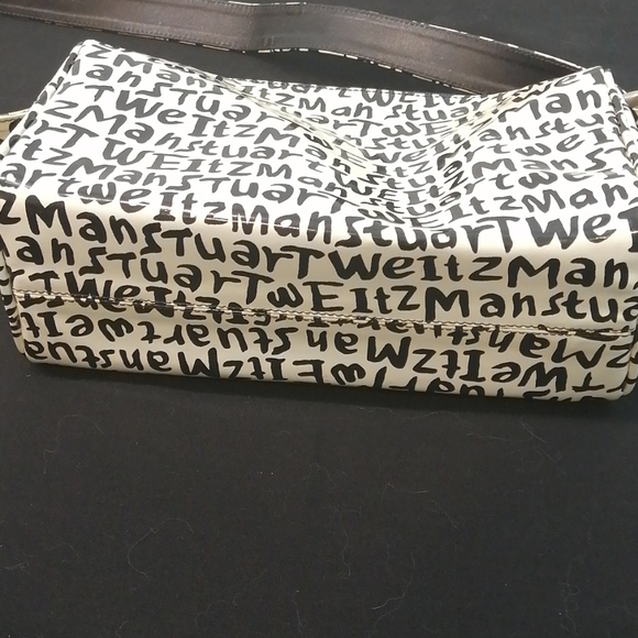 Stuart Weitzman Graffiti Print Leather Crossbody Purse Shoulder Bag - Picture 12 of 16